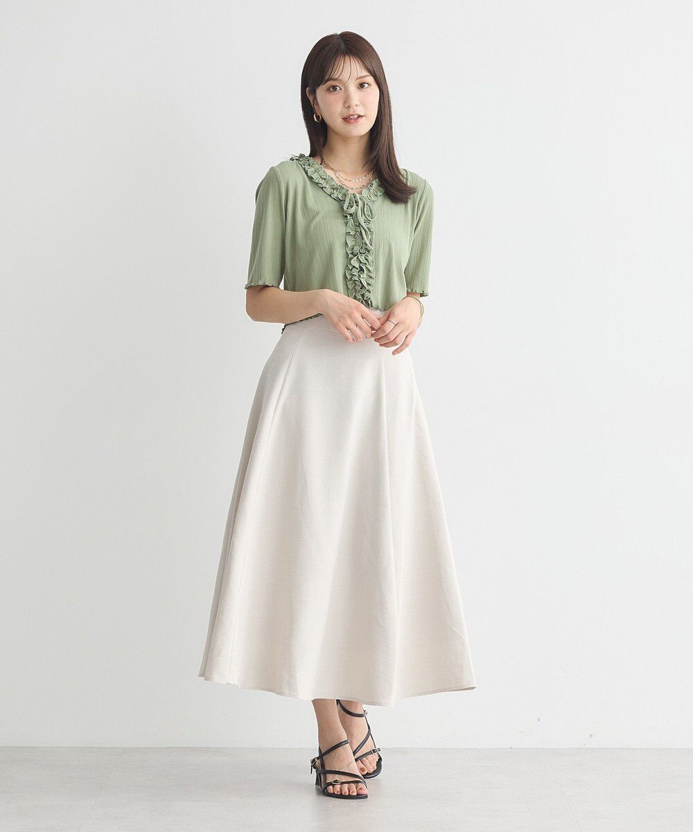 earth music&ecology フリルカットリブカーディガン 