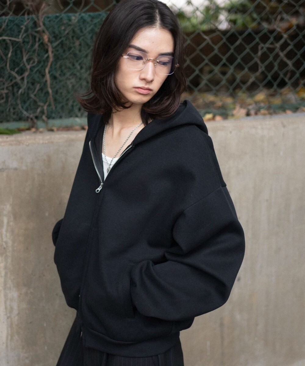 WEGO 【ユニセックス着用ITEM/SMLサイズ展開】ボンディングZIPパーカー 