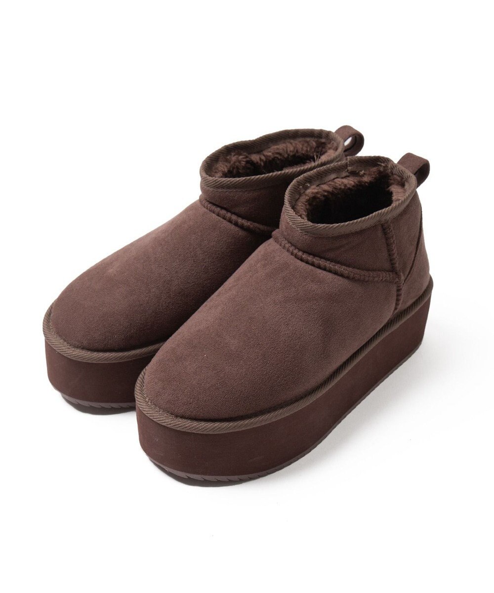 WEGO 【暖かい】厚底ショートFムートンブーツ 