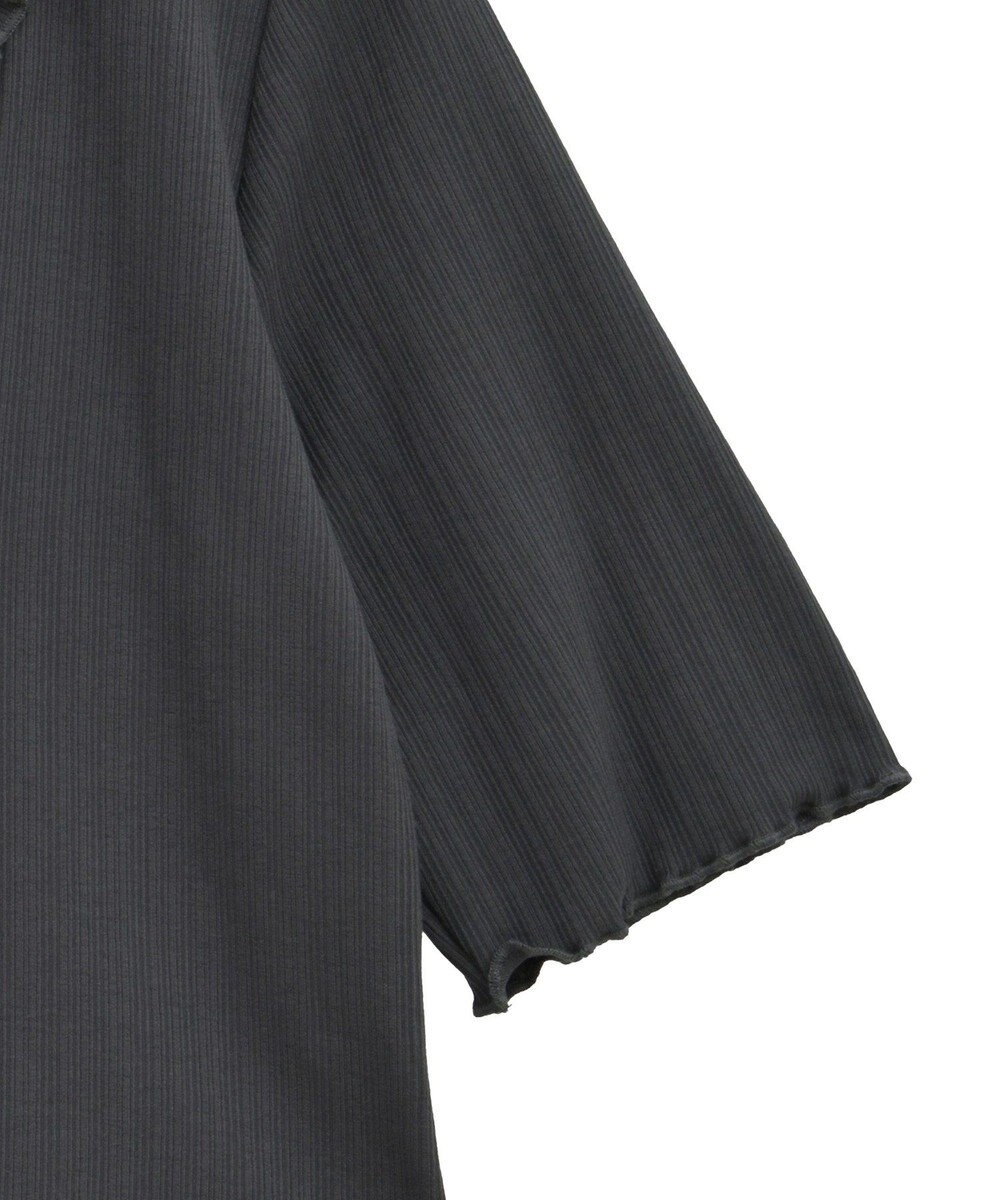 earth music&ecology フリルカットリブカーディガン 