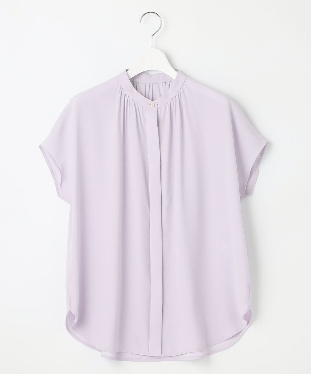 23区 S 【洗える】バックサテンアムンゼン パール釦 ブラウス 