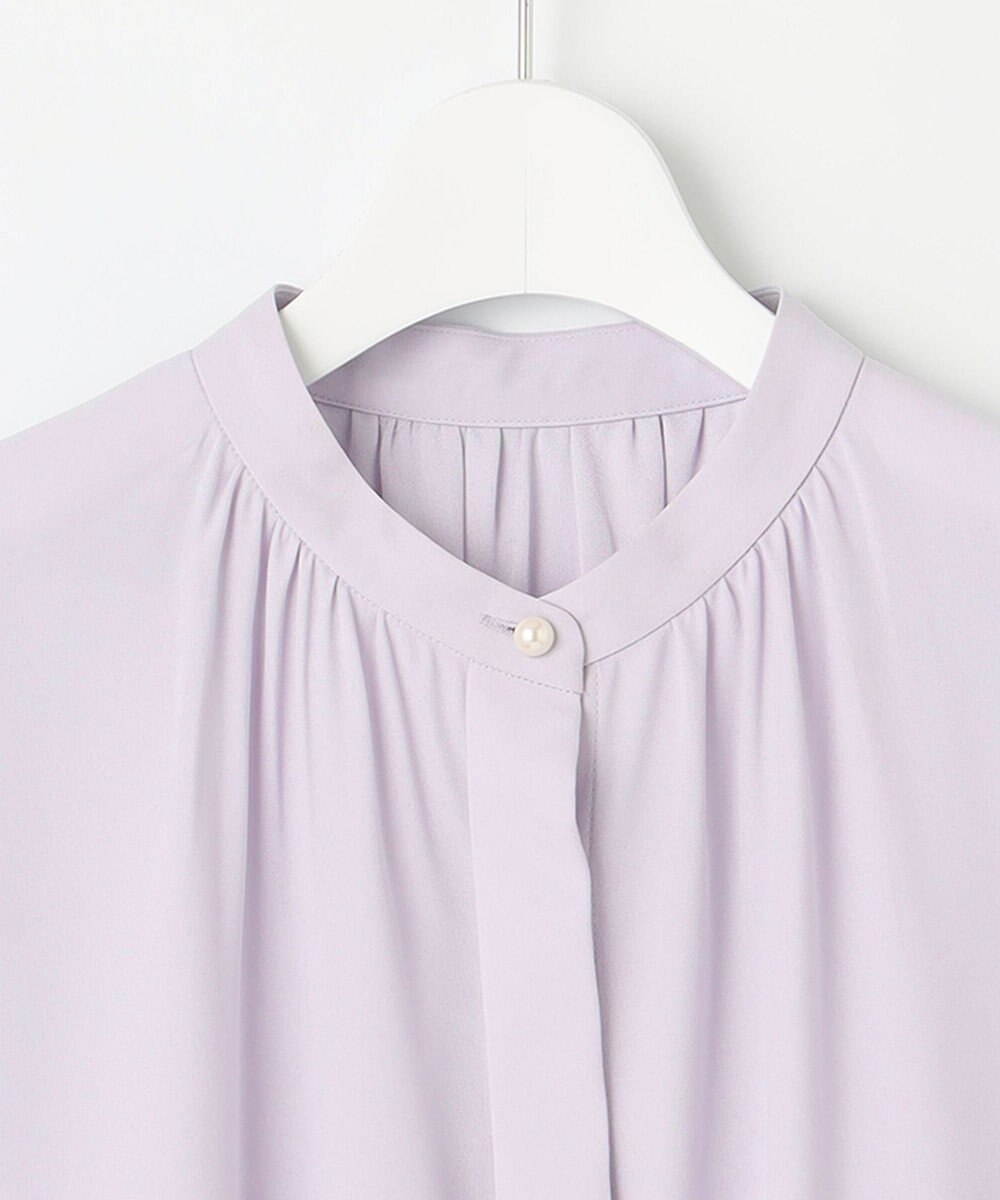 23区 S 【洗える】バックサテンアムンゼン パール釦 ブラウス 