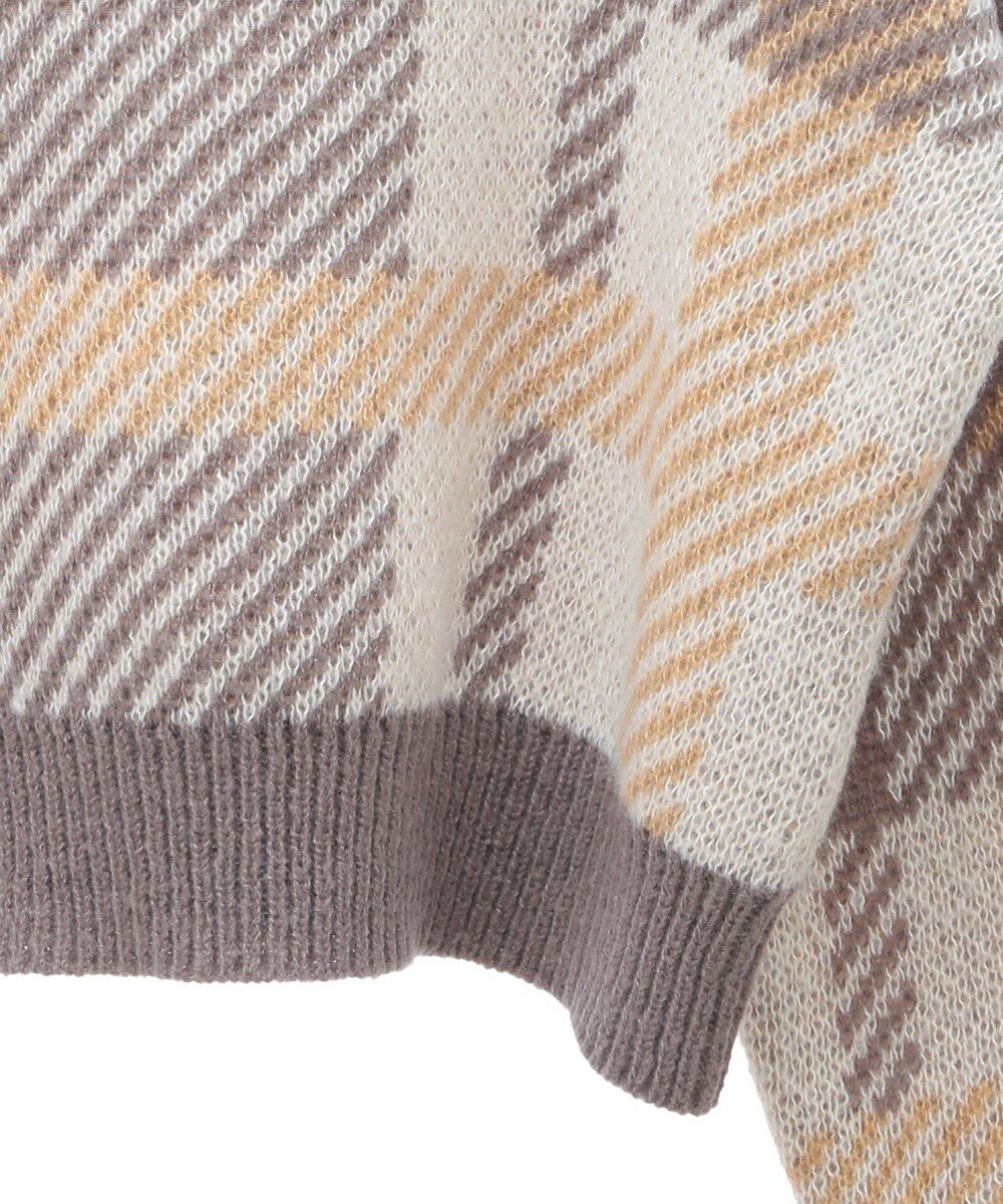 earth music&ecology チェックニットプルオーバー 