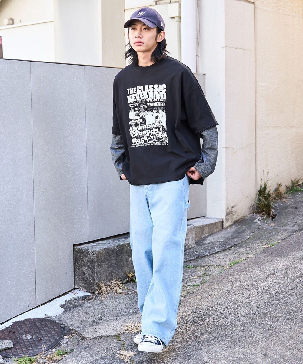 WEGO フェイクレイヤードグラフィックT（LS） 