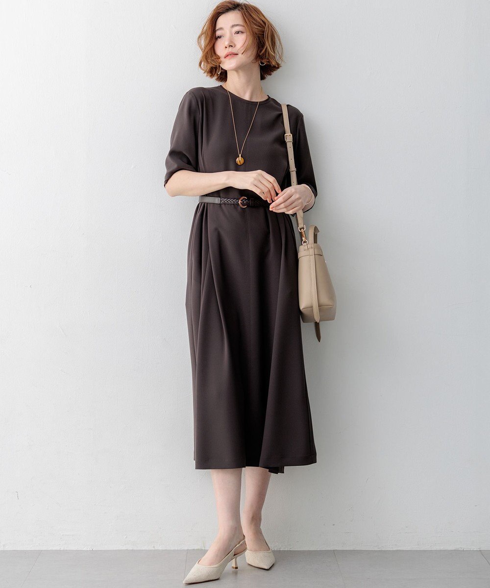 23区 S ストレッチジョーゼット フレアワンピース 