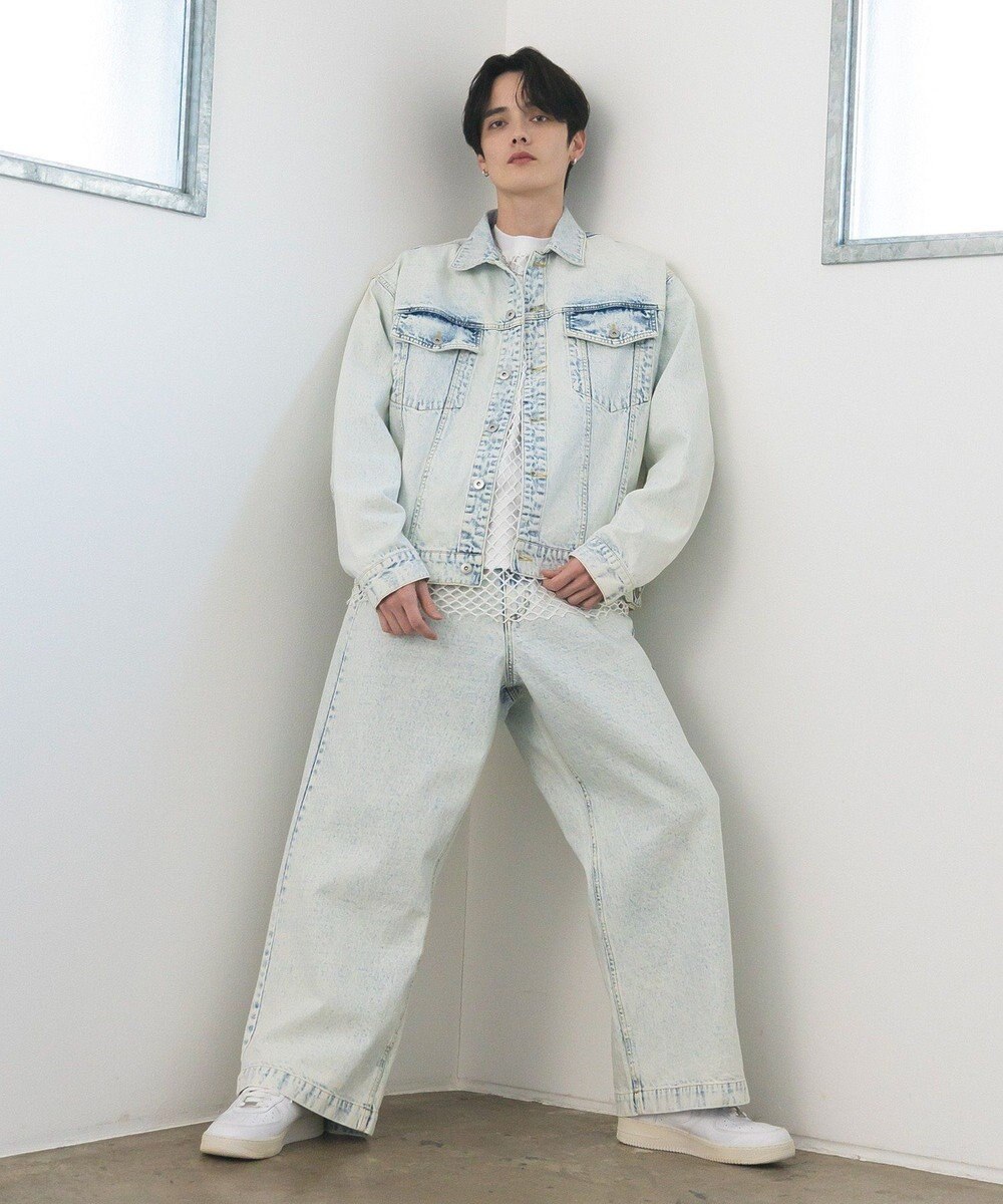 CRAFT STANDARD BOUTIQUE ハイブリーチケミカル加工デニムワイドパンツ 