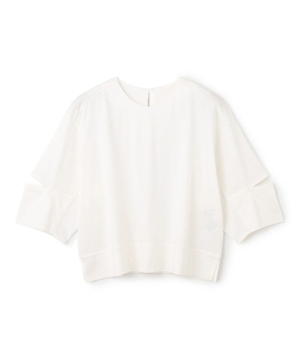 BEIGE， 【洗える】DUOMO / コットンスリットスリーブトップス 