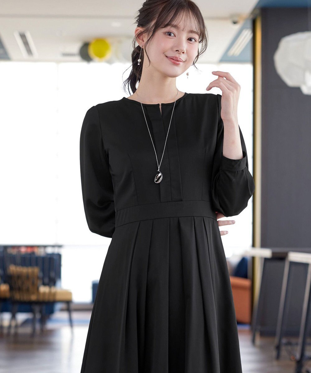 Tiaclasse 【セレモニー・新色追加】キーネックフレアワンピース 