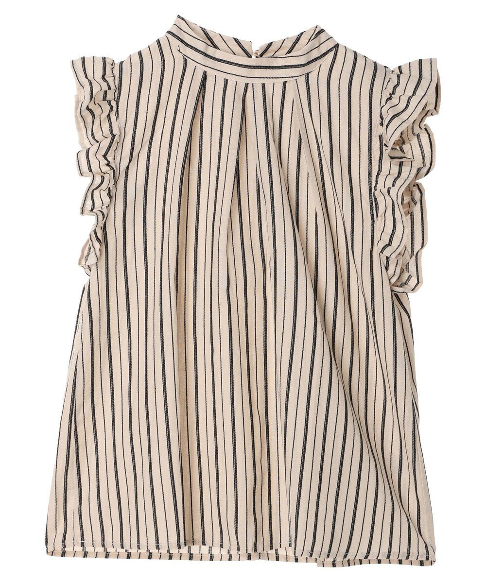 Green Parks ・ＥＬＥＮＣＡＲＥ　ＤＵＥ　ストライプフリルブラウス 