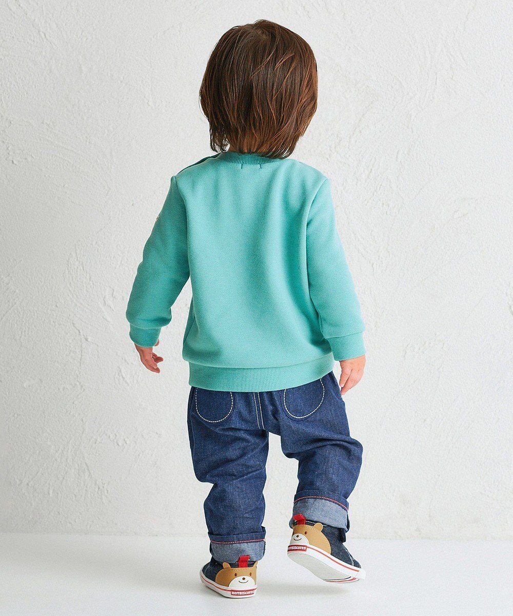 MIKI HOUSE HOT BISCUITS 【70-120cm】【Everyday Series】ワンポイント くすみカラー裏毛パイルトレーナー 