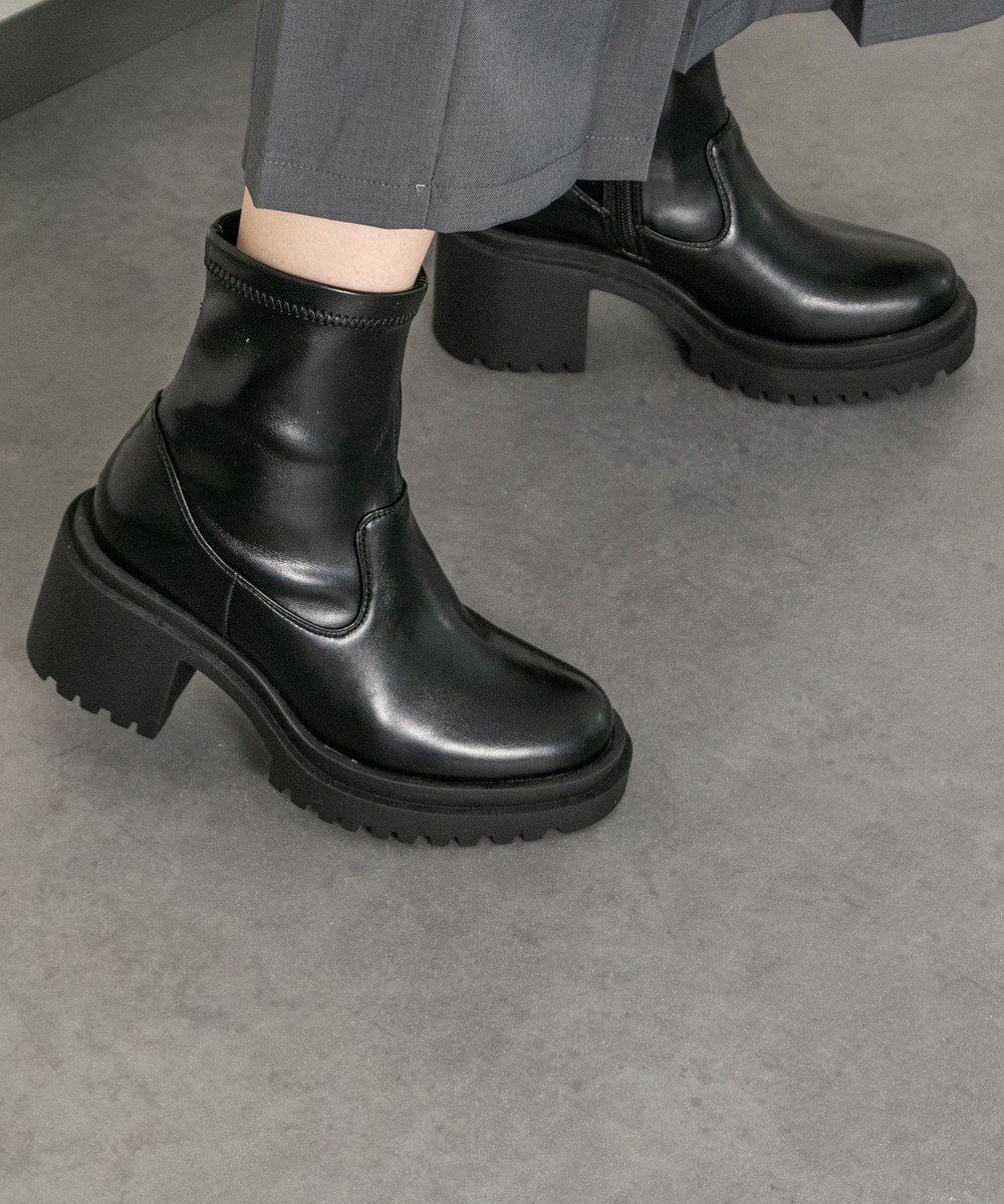 Bridget Birkin 【Round About】厚底ラギットソールストレッチブーツ 