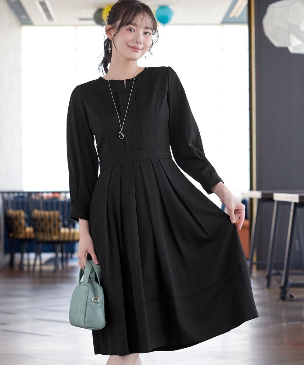 Tiaclasse 【セレモニー・新色追加】キーネックフレアワンピース 