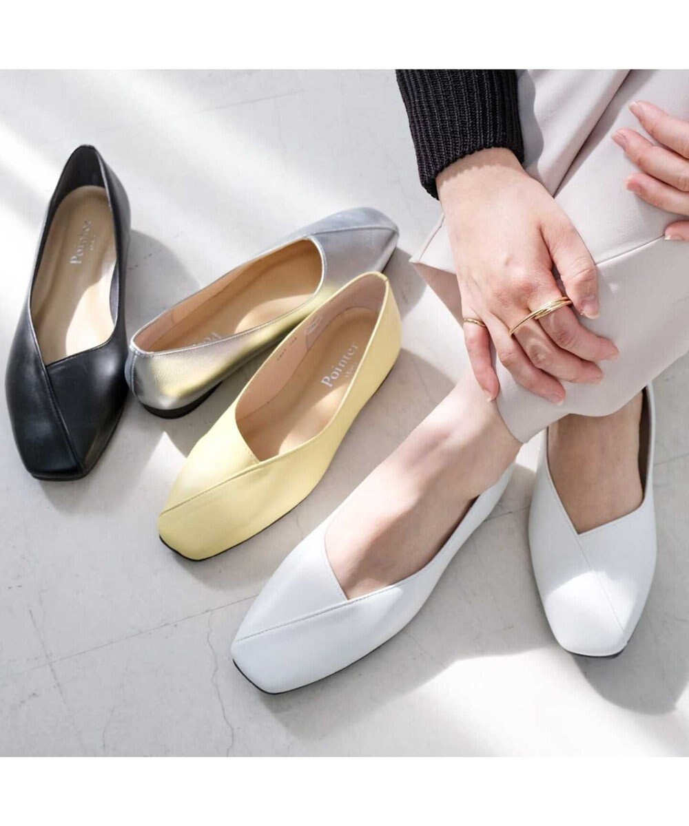 Pointer 日本製 本革Vカットパンプス 