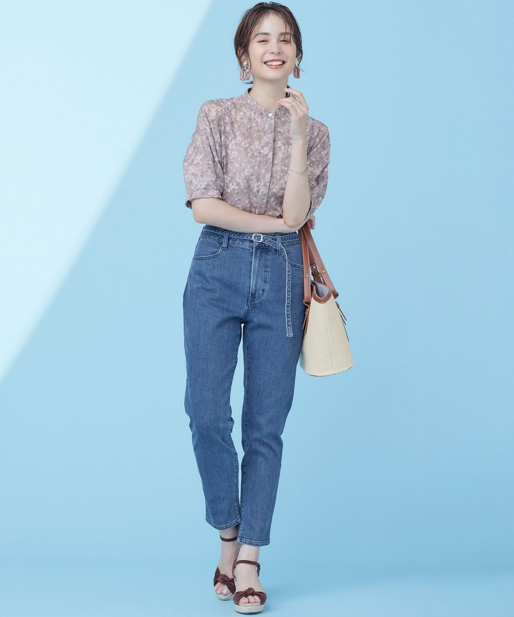 組曲 【WEB限定】フラワーボーダージャカードプリント ブラウス 