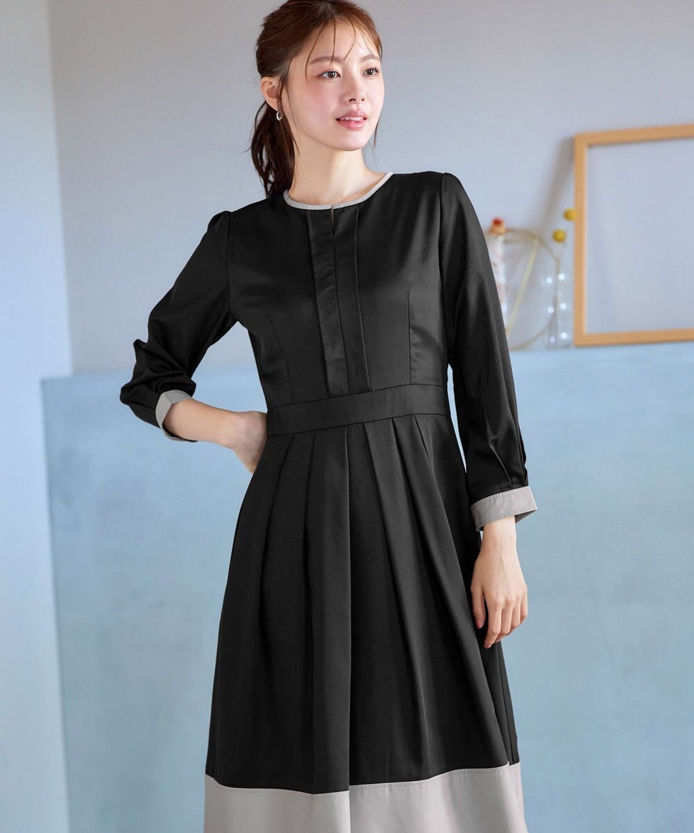 Tiaclasse 【セレモニー・新色追加】キーネックフレアワンピース 