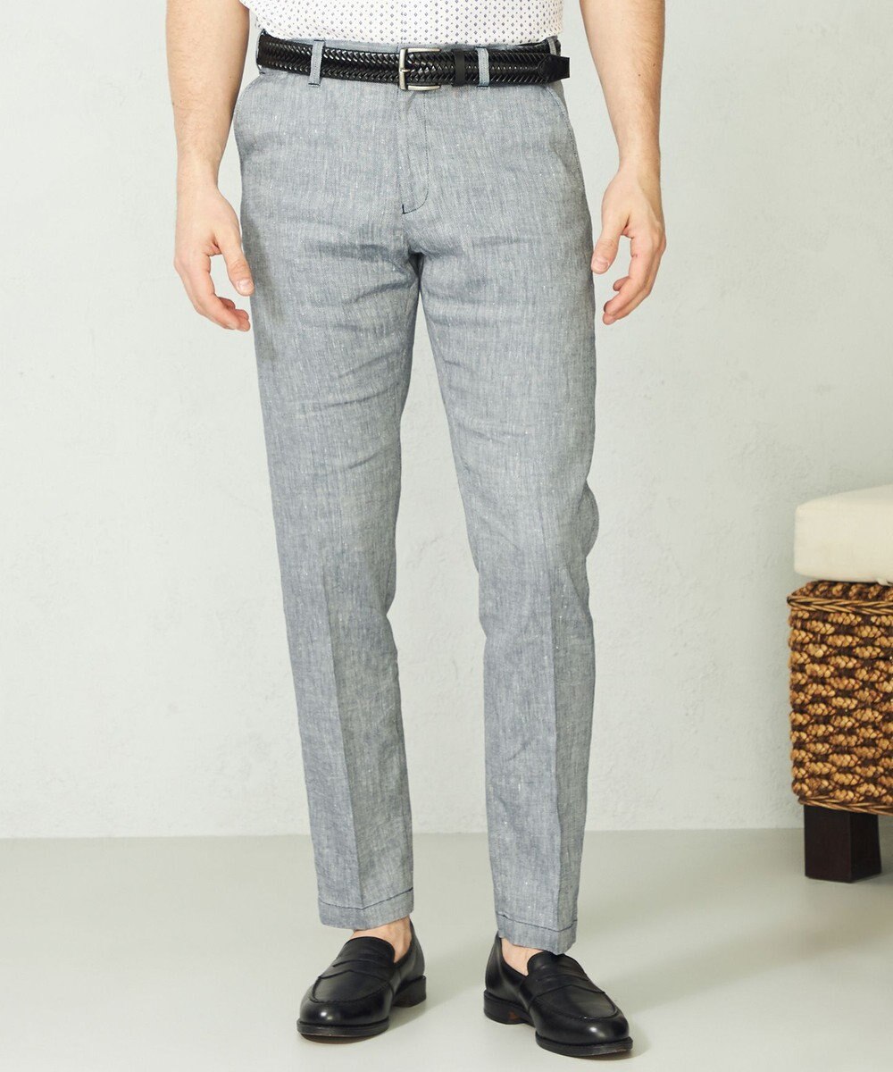 JOSEPH ABBOUD 【ウエストも伸びる/ストレッチ】 リヨセルリネンムーブパンツ 