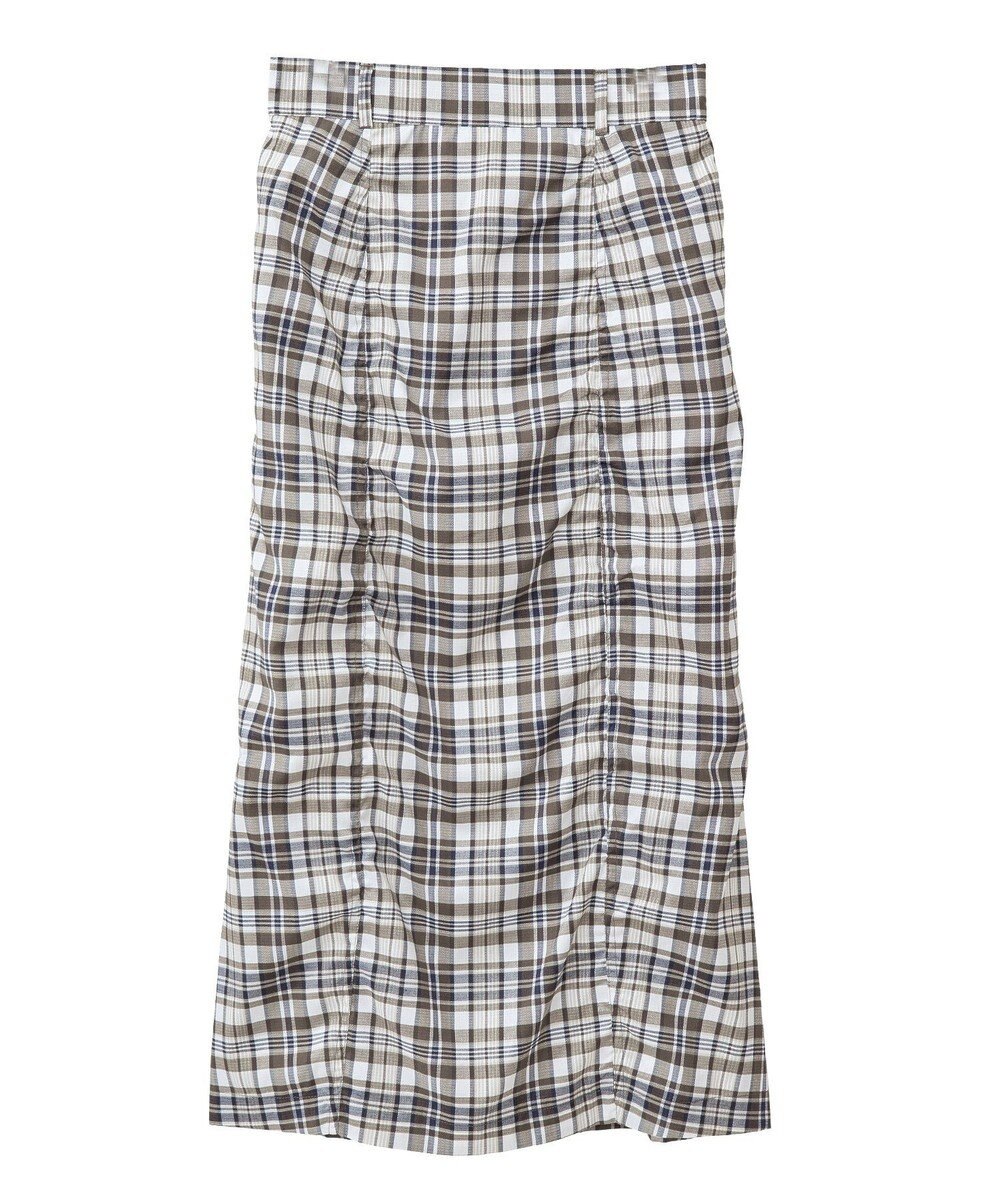 Green Parks チェック柄シャーリングＩラインスカート 