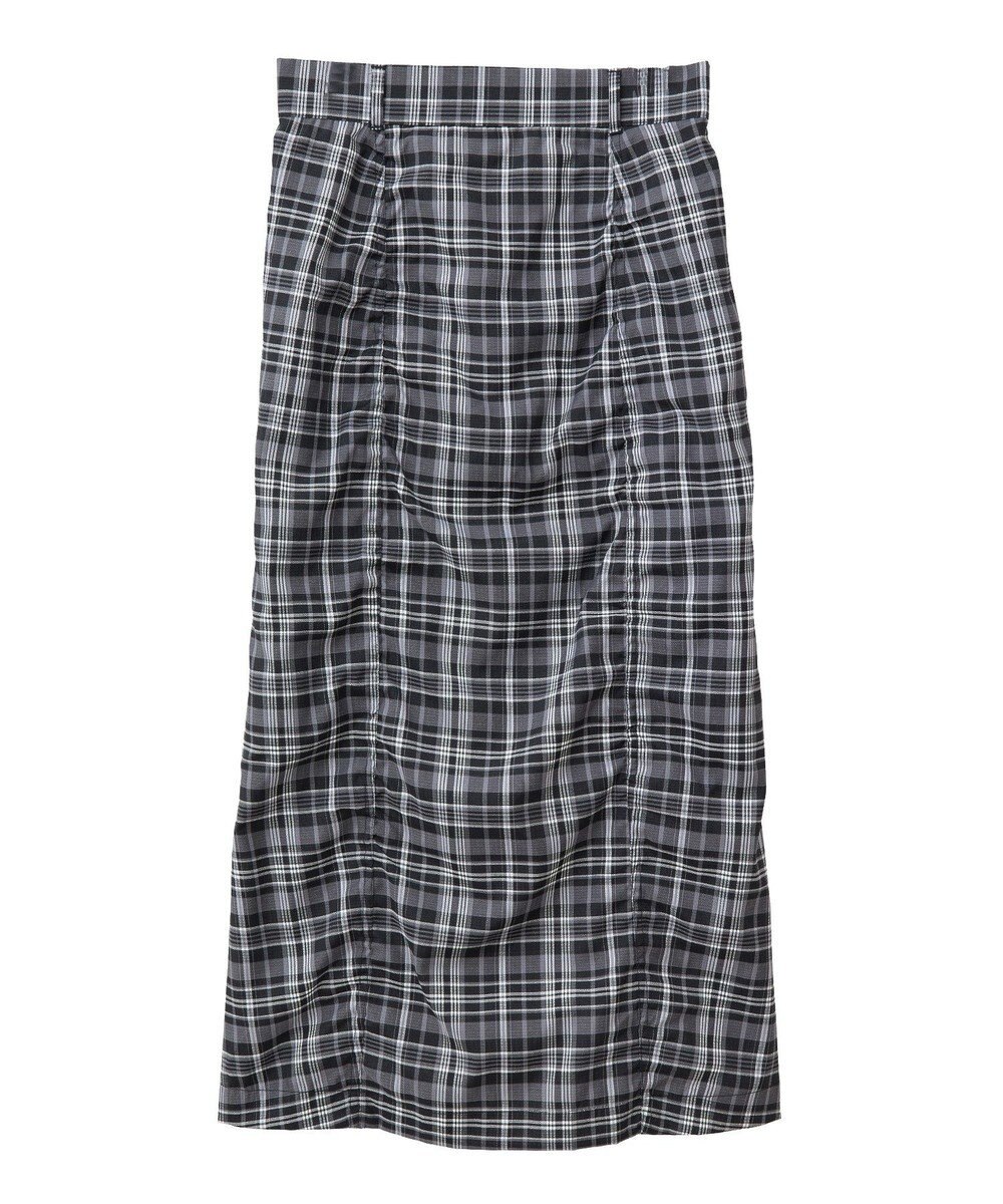 Green Parks チェック柄シャーリングＩラインスカート 