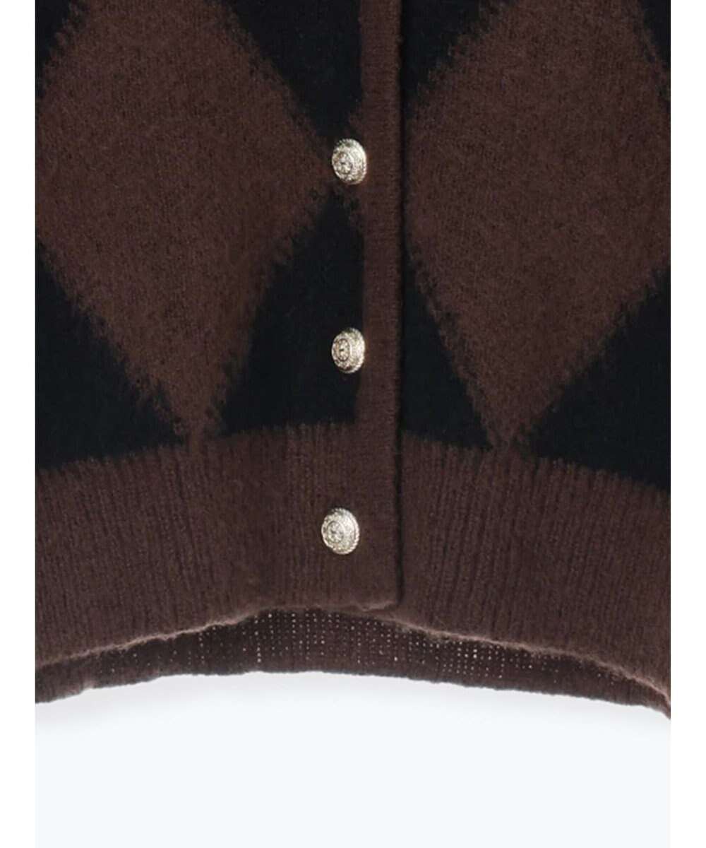 Te chichi アーガイルジャガードVネックカーディガン 