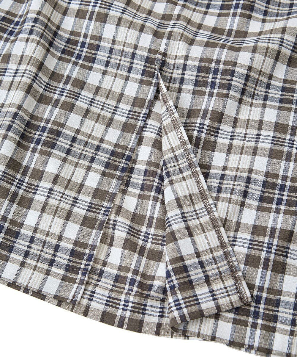 Green Parks チェック柄シャーリングＩラインスカート 