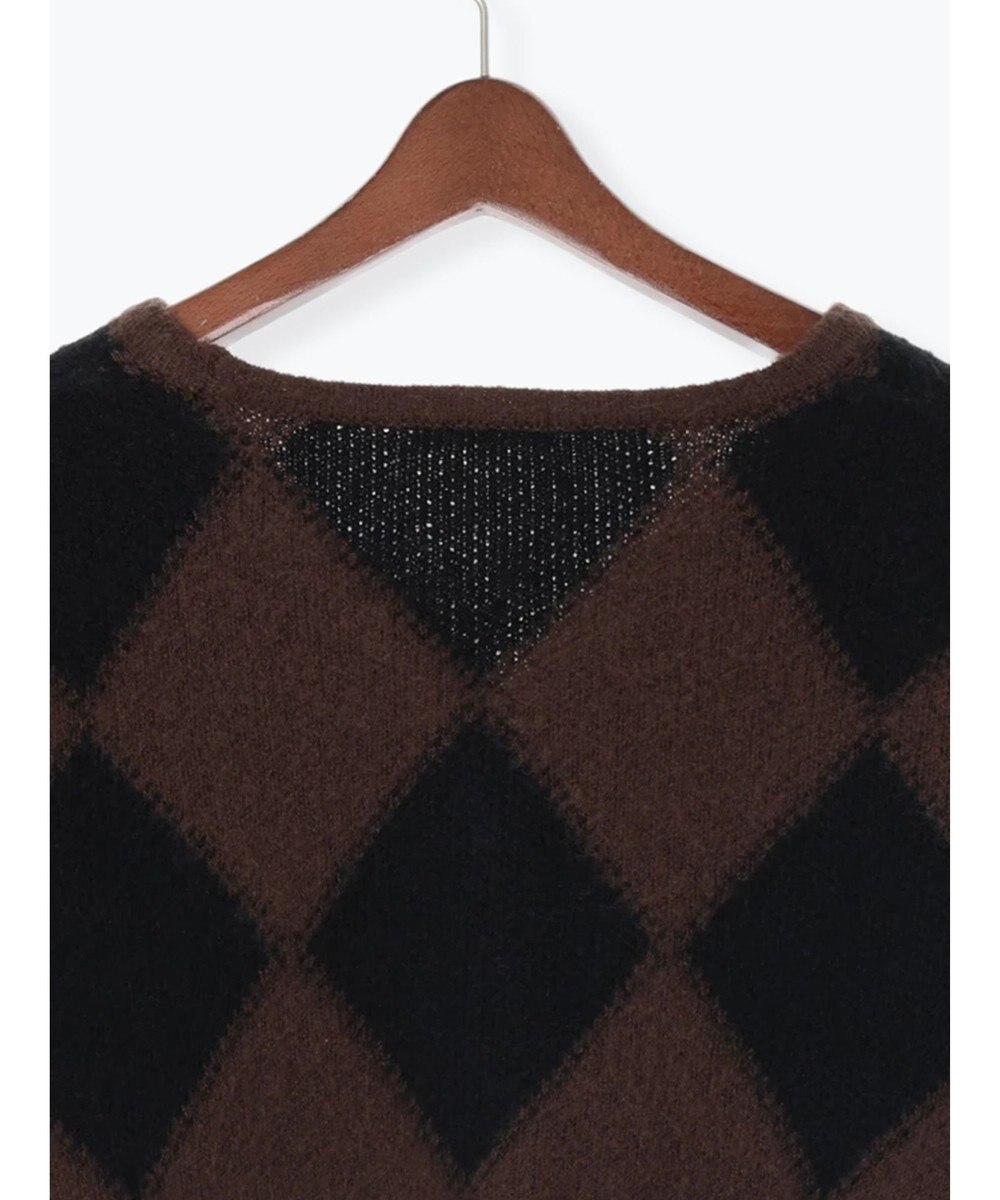 Te chichi アーガイルジャガードVネックカーディガン 