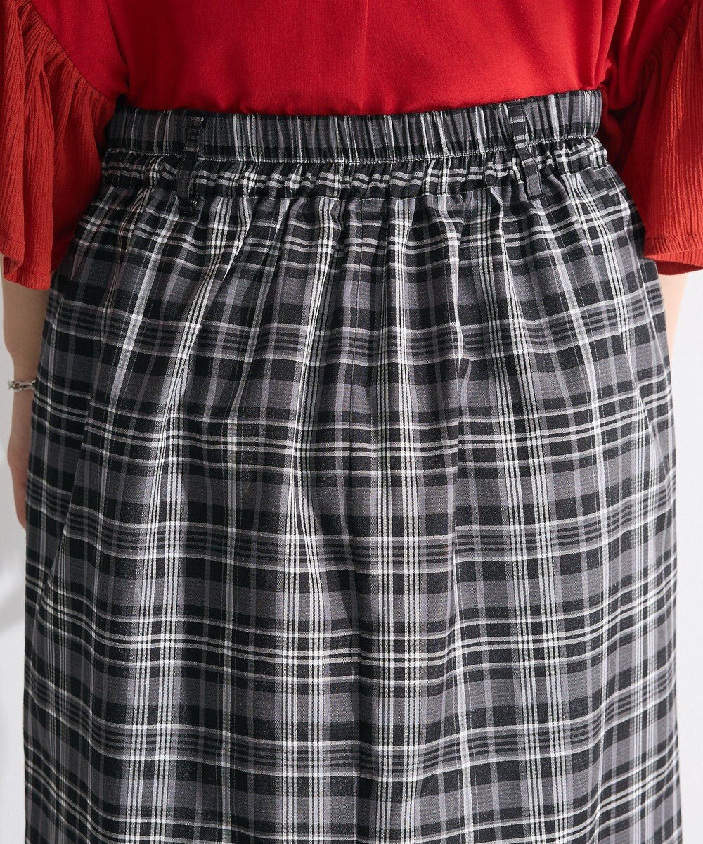 Green Parks チェック柄シャーリングＩラインスカート 