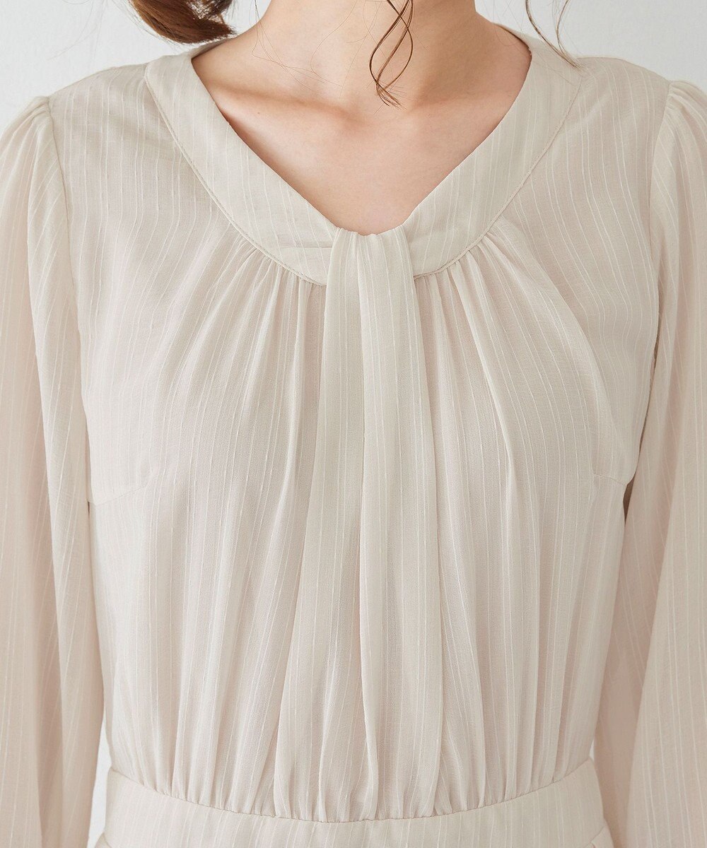 Tiaclasse L 【新色追加・洗える】シフォンギャザーワンピース 