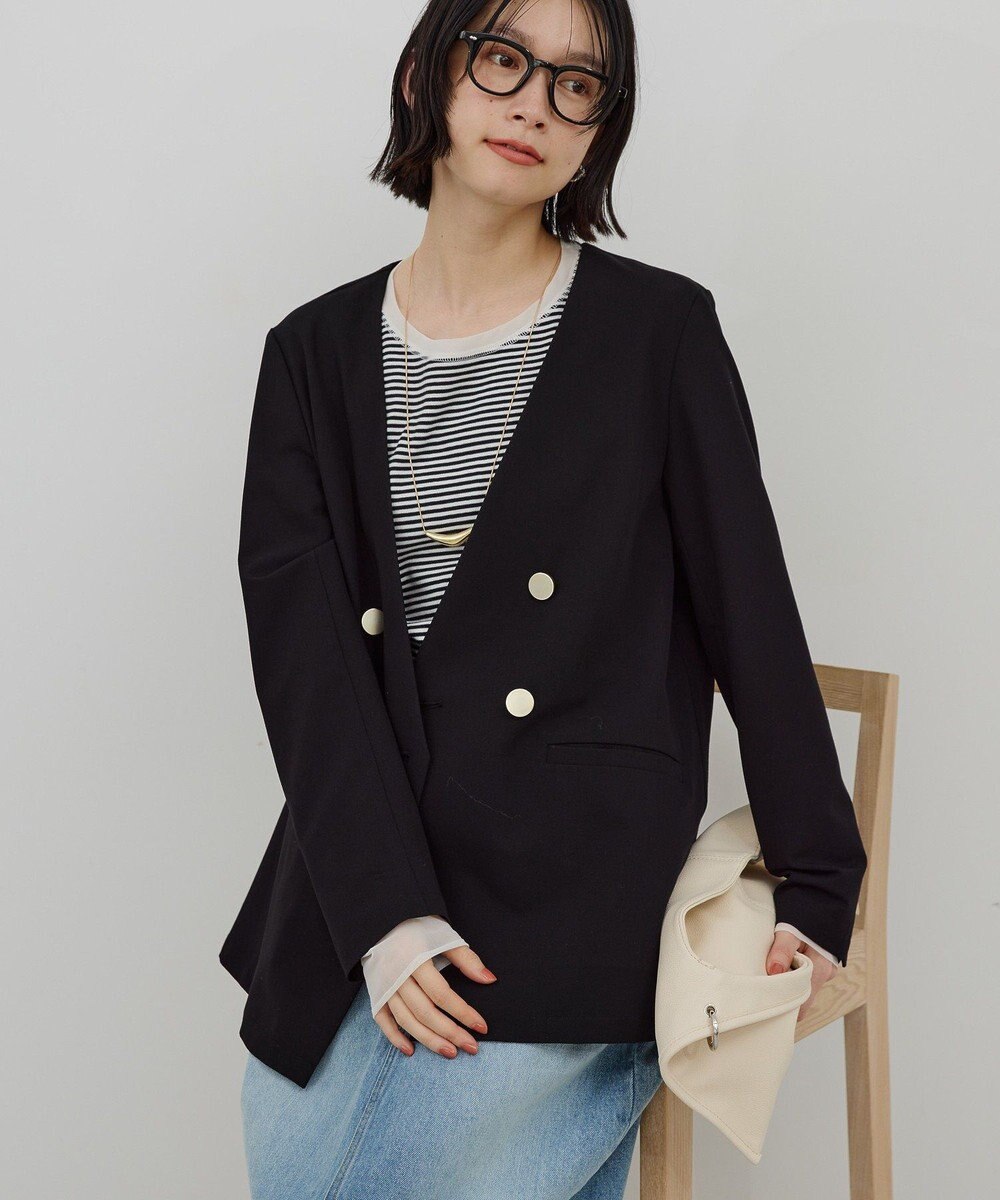 AMERICAN HOLIC 【イージーケア】ノーカラージャケット 