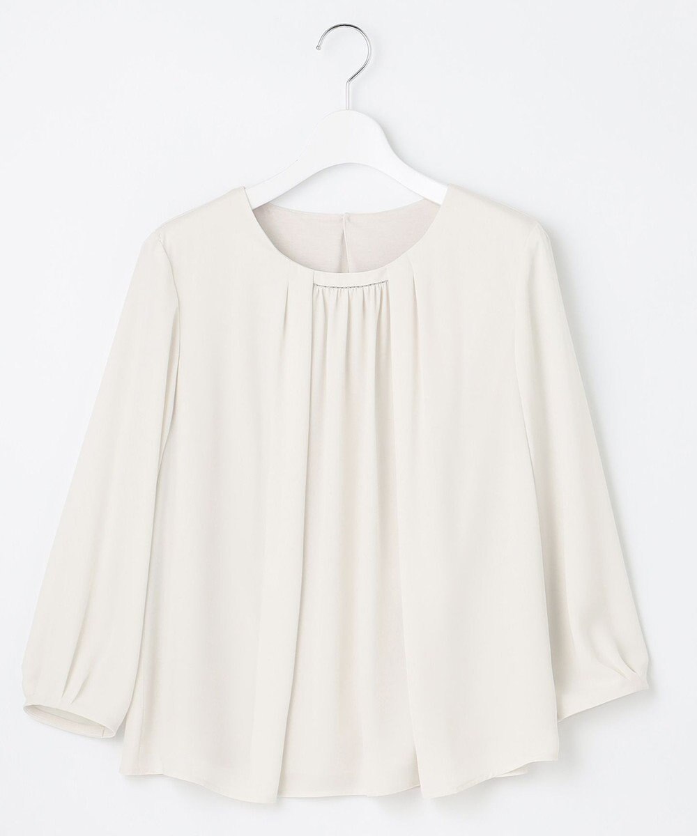 23区 S 【洗える】シルキーデシン ギャザー カットソー 