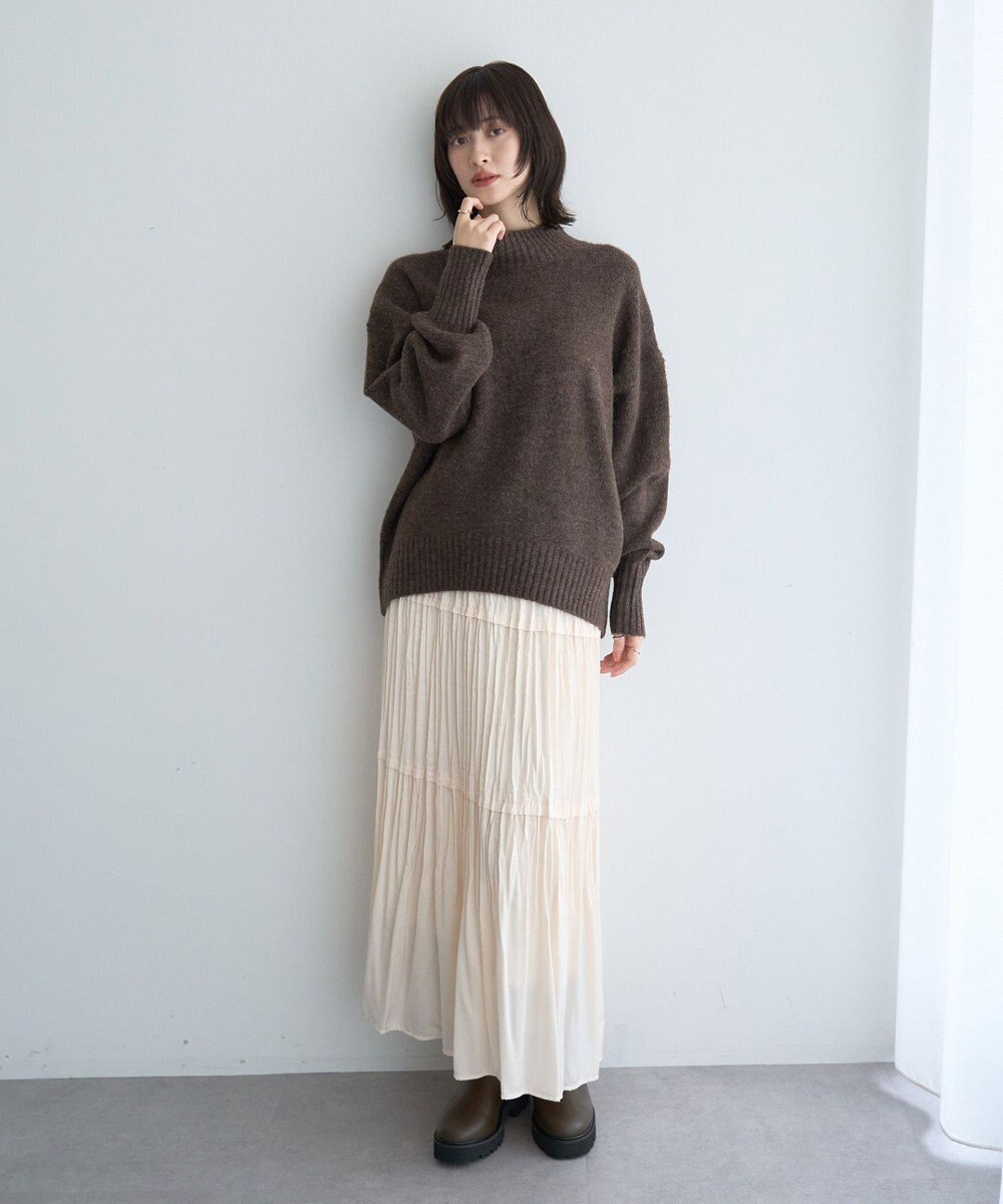 YECCA VECCA ランダムプリーツサテンマーメイドスカート 