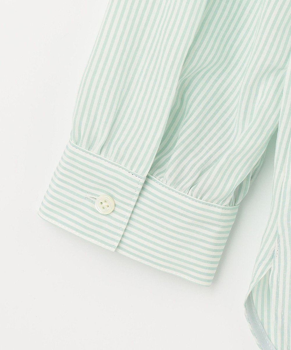 J.PRESS LADIES 【洗える】 コットンアセVis ストライプ バンドカラー ブラウス 