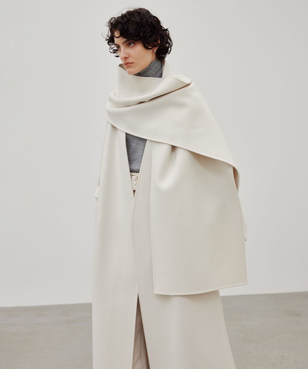 BEIGE， 【Oggi 2月号掲載】GRASSE / ストール付きリバーロングコート 