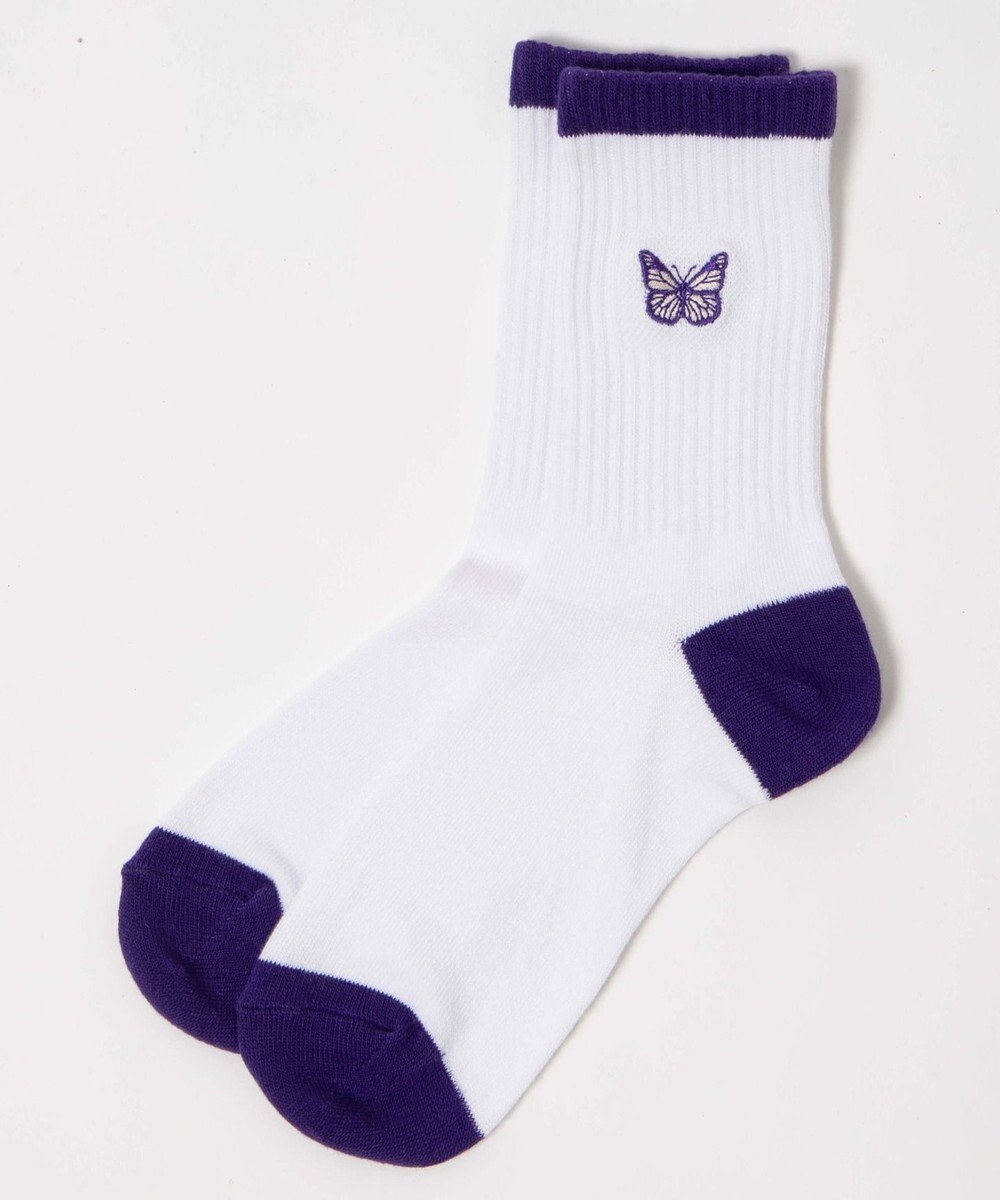 WEGO ワンポイント刺繍クルーソックス 