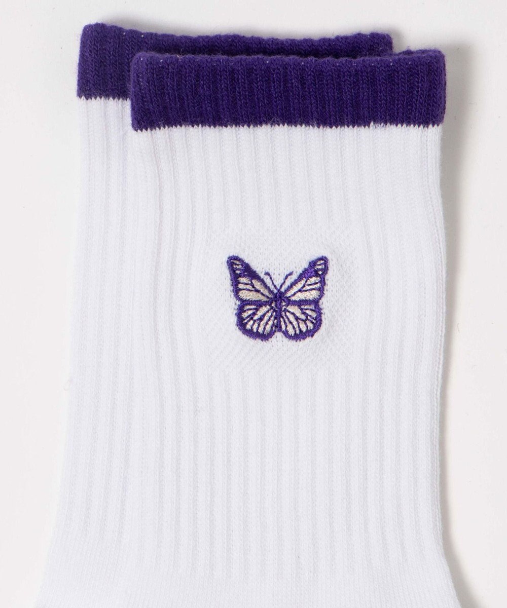 WEGO ワンポイント刺繍クルーソックス 