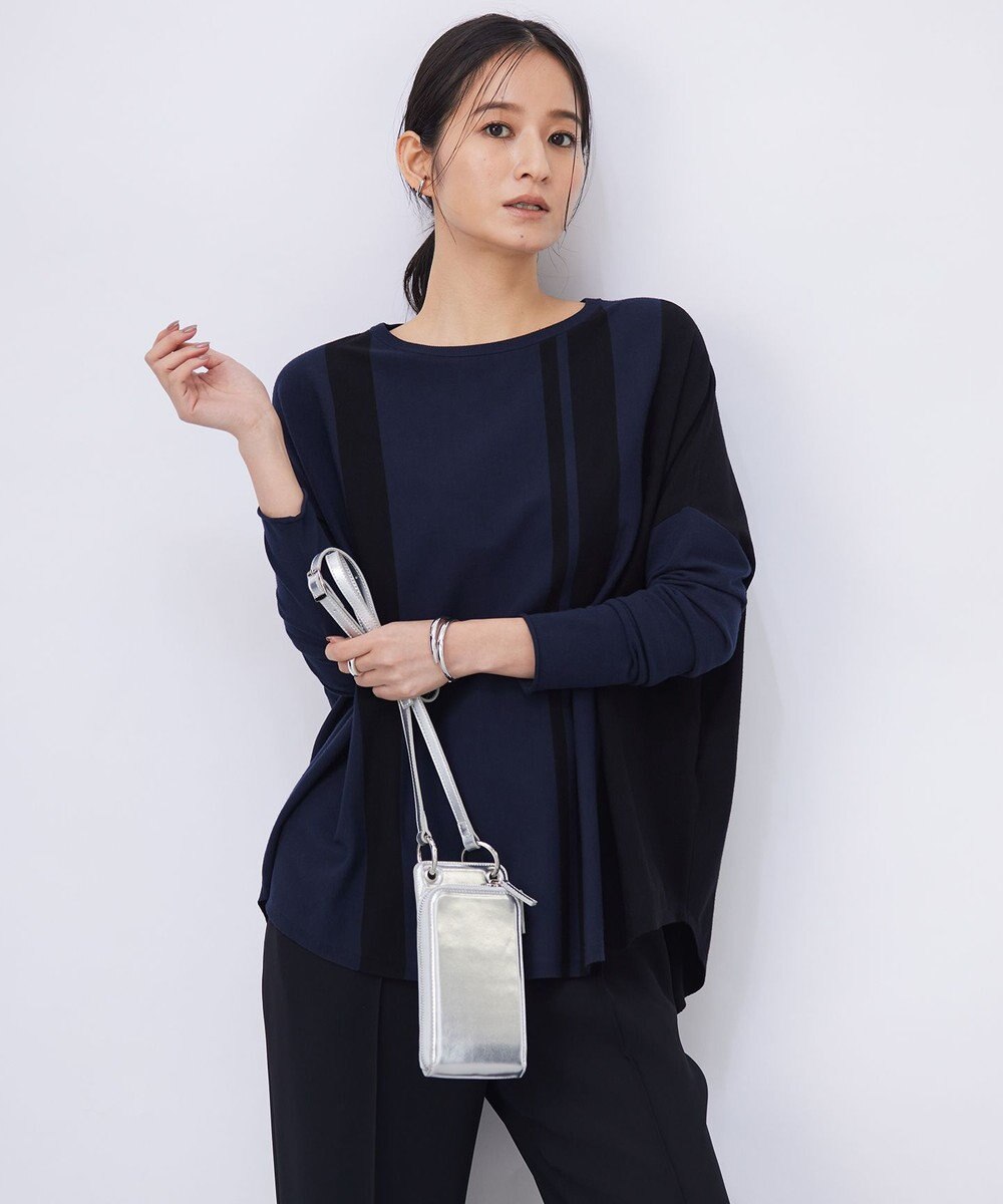 ICB 【洗える】 ヴィスコースワイド 配色デザインプルオーバー 