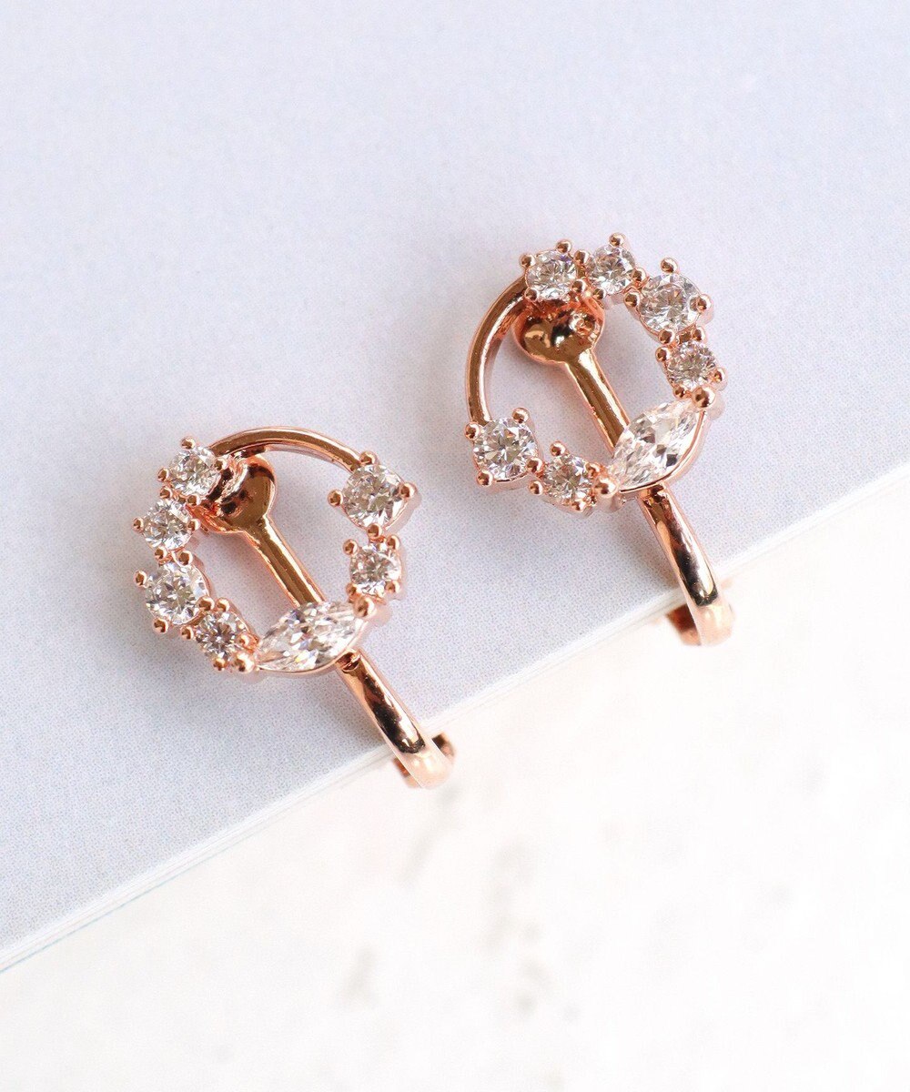 Tiaclasse 【金属アレルギー対応】　サークルストーンイヤリング 