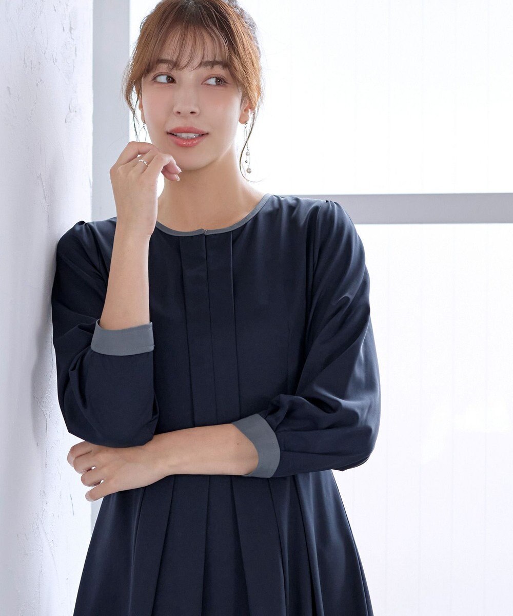 Tiaclasse 【セレモニー・新色追加】キーネックフレアワンピース 