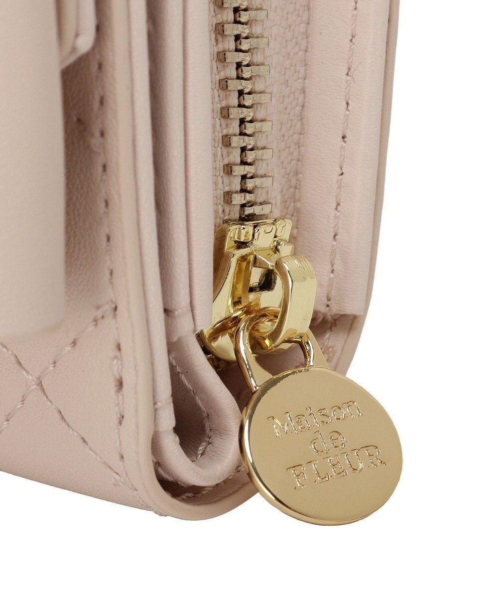 Maison de FLEUR キルティングFリボンウォレット 