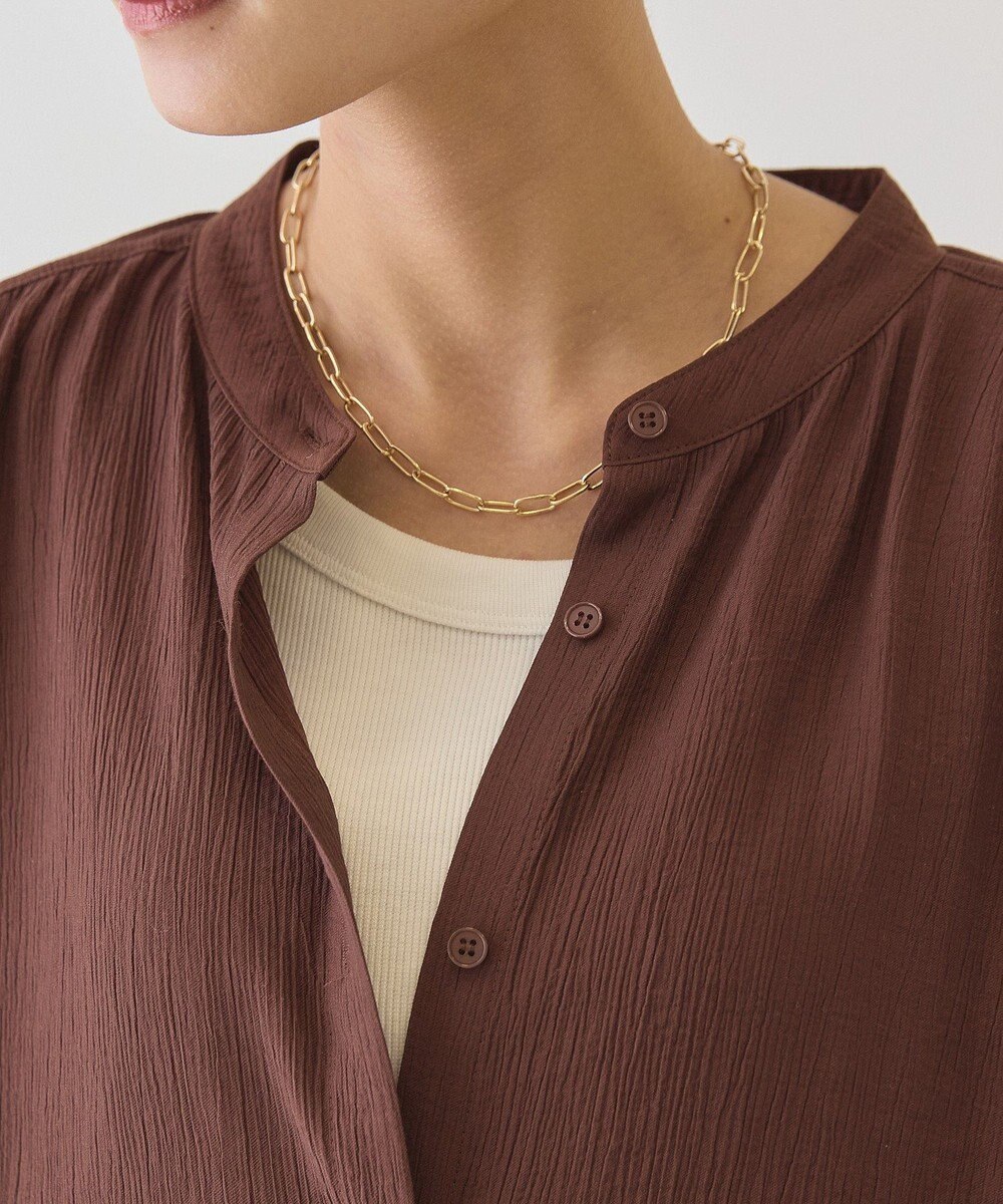 AMERICAN HOLIC 楊柳バンドカラーシャツ 