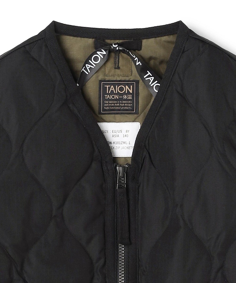 UNFILO 【120-150cm】TAION ミリタリーZIP Vネック ダウンジャケット(UNISEX) 