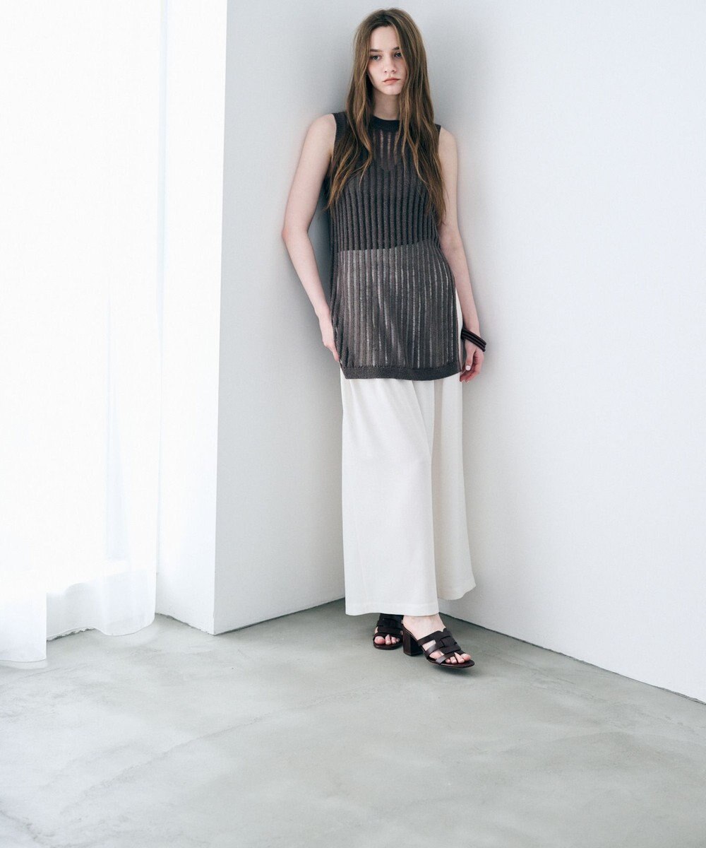 uncrave リネンライクツイル ワイドパンツ 