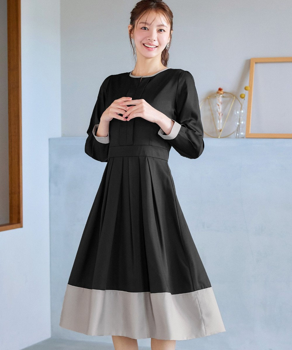 Tiaclasse 【セレモニー・新色追加】キーネックフレアワンピース 