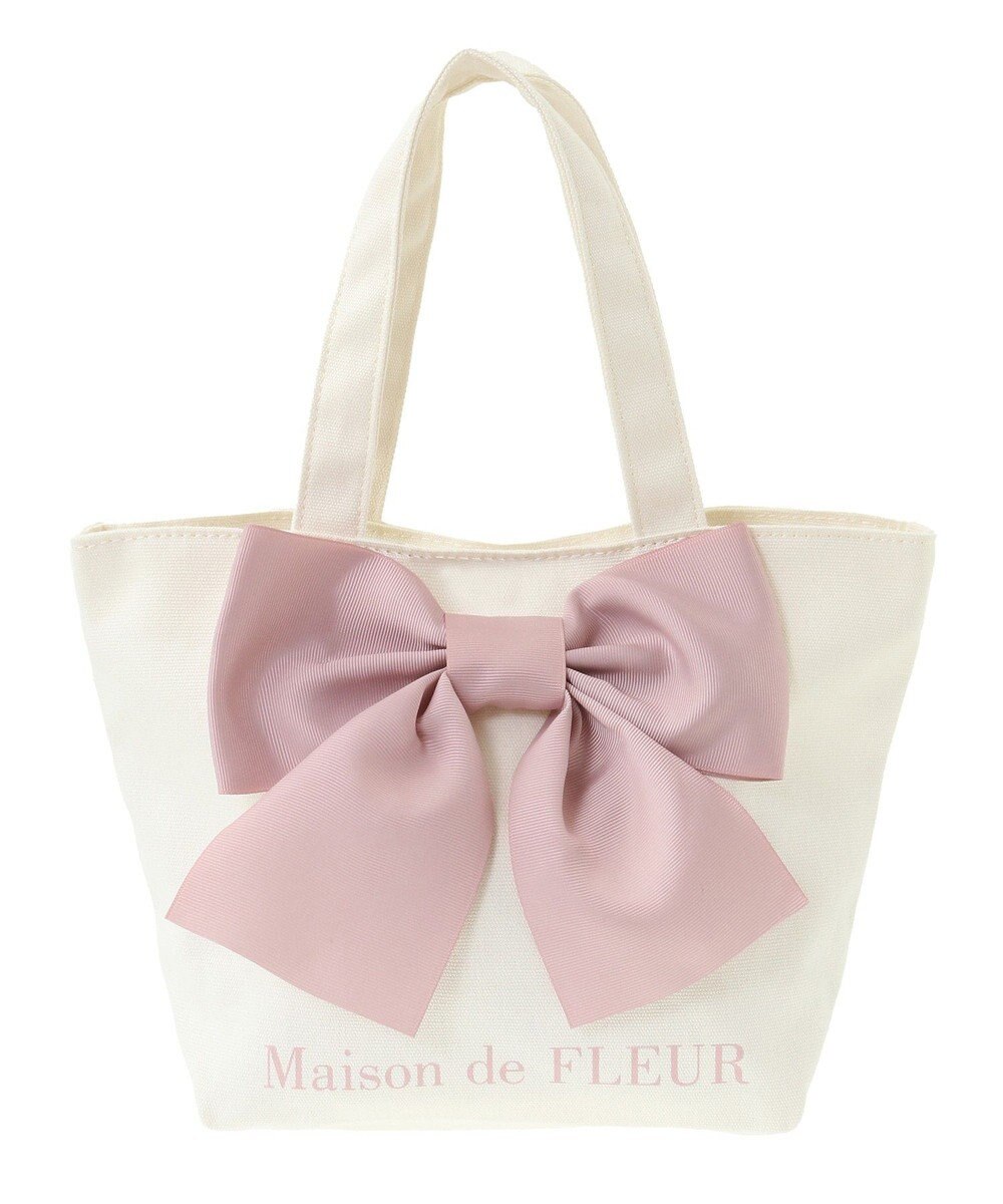 Maison de FLEUR EC限定 リボンキャンバストートバッグ 