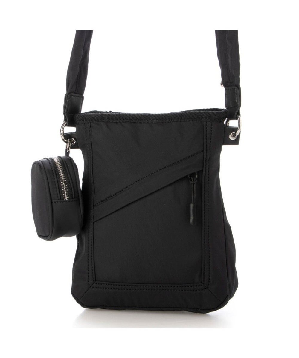 UNBILLION カシュカシュ cachecache / ミニポーチ付きギャザーショルダーナイロンバッグ 