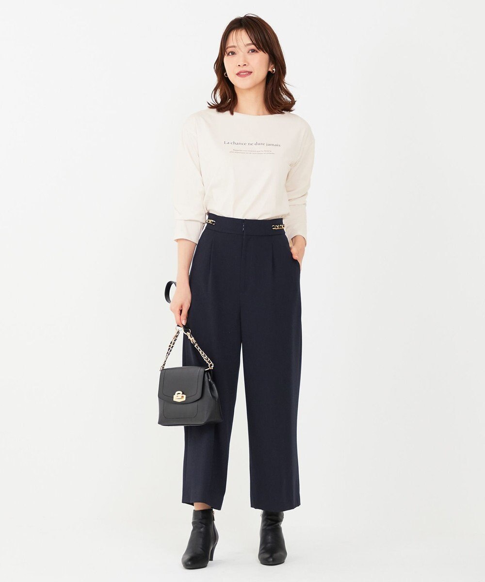 ANY SIS 【洗える】チェーンポイント ワイドパンツ 