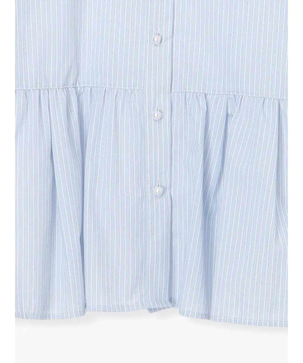 Te chichi パール釦スタンドフリルペプラムブラウス 