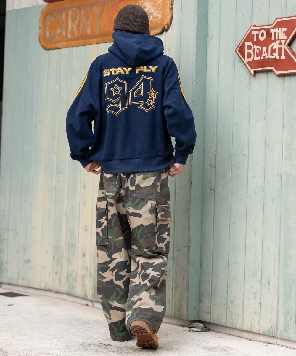 WEGO ラインフリースパーカー 