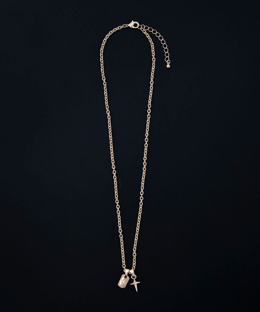 WEGO Mラインストーンダブルモチーフネックレス 