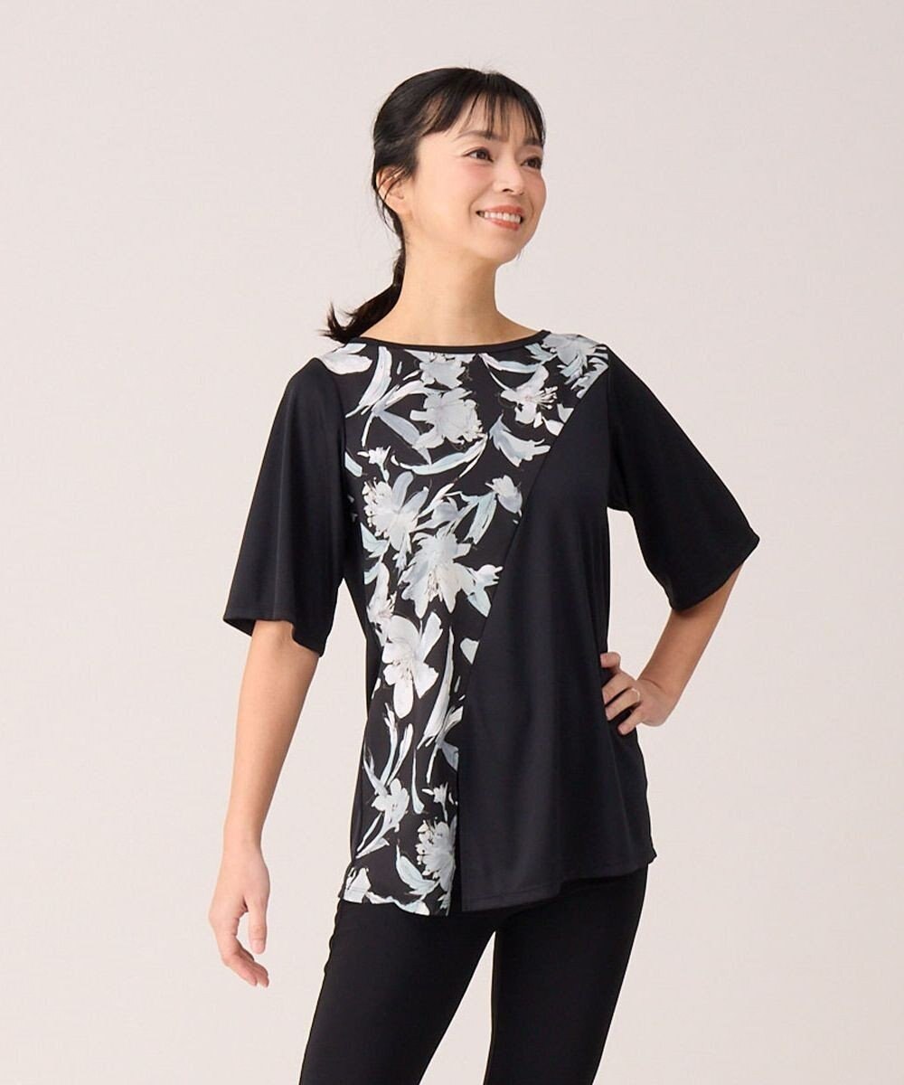 Chacott フラワープリントワンピースＴシャツ 