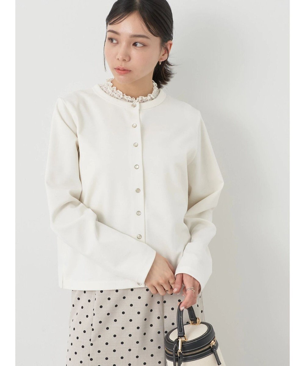 earth music&ecology パールスナップボタンカーディガン 